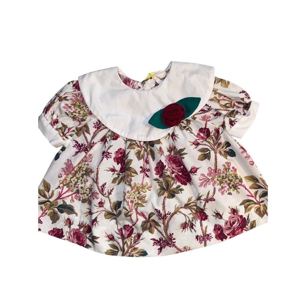 Vintage Baby Dress 3–6 Months Floral Peter Pan Collar Heirloom Style